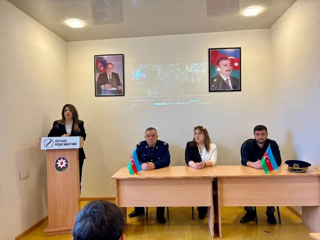 Göygöl Peşə Məktəbində “Hərbi Vətənpərvərlik” mövzusunda maarifləndirmə tədbiri keçirilib
